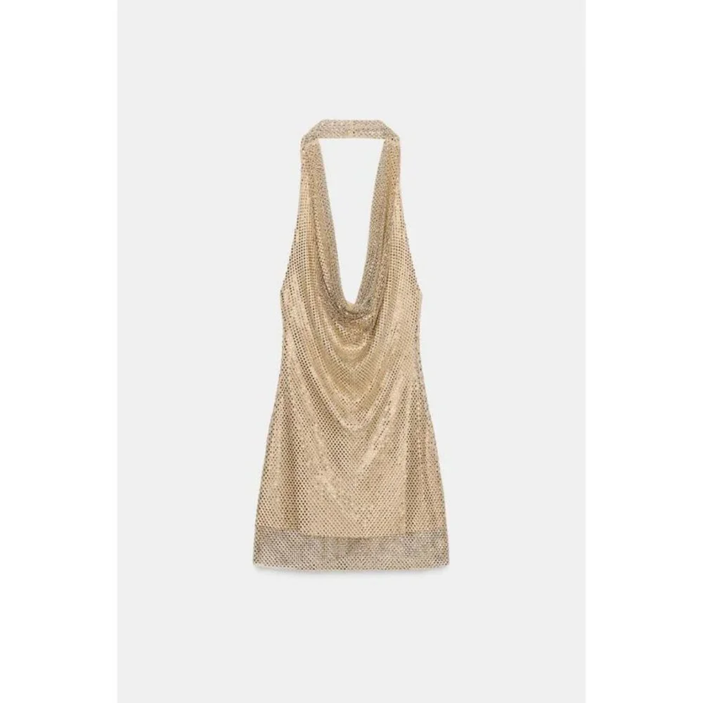 ZARA SPARKLY HALTERNECK DRESS - Picture 1 of 8